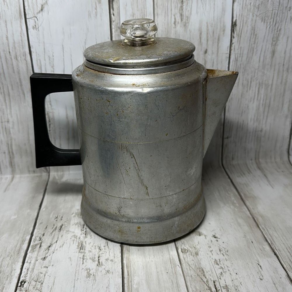 Comet The Popular Aluminum On Stove Coffee‎ Maker Made in The USA Camping Coffee